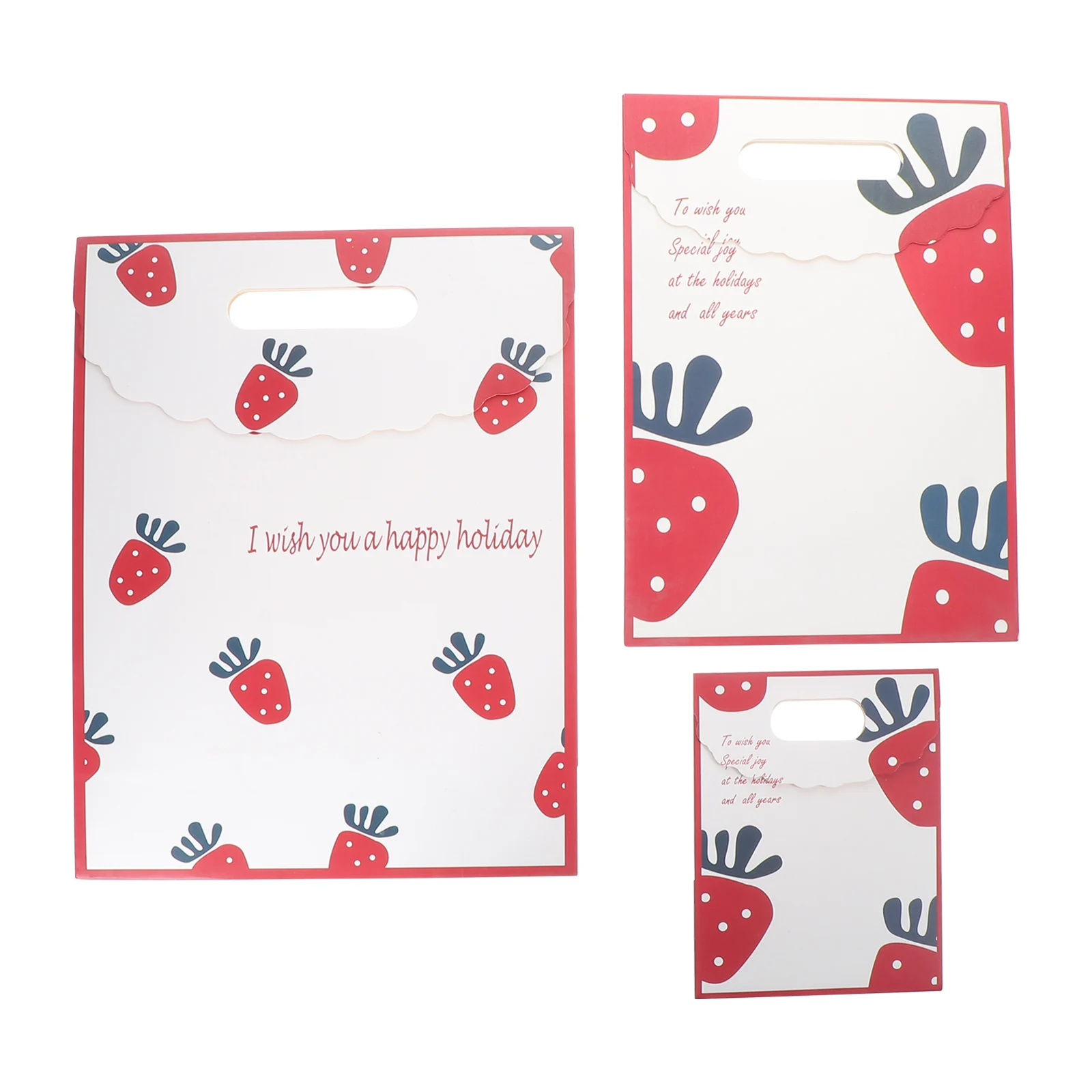 

3pcs Strawberry Gift Bag Valentine Packaging Bags Candy Pouches Wrapping Paper Bride Birthday Wedding Party Favor Bags