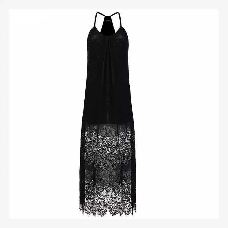 Sexy Lace V-ne Splice Strapl Dr Beach Skirt for Women Summer New Sle Trendy One-piece Clothing Item Number 693