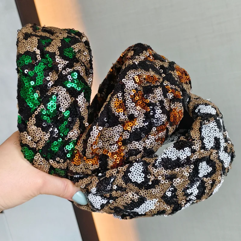 

Colorful Sequin Braided Hair Hoop Headband for Women High Crown Wide Hairband Hairpin Wash Face Hair Accessories Headwear