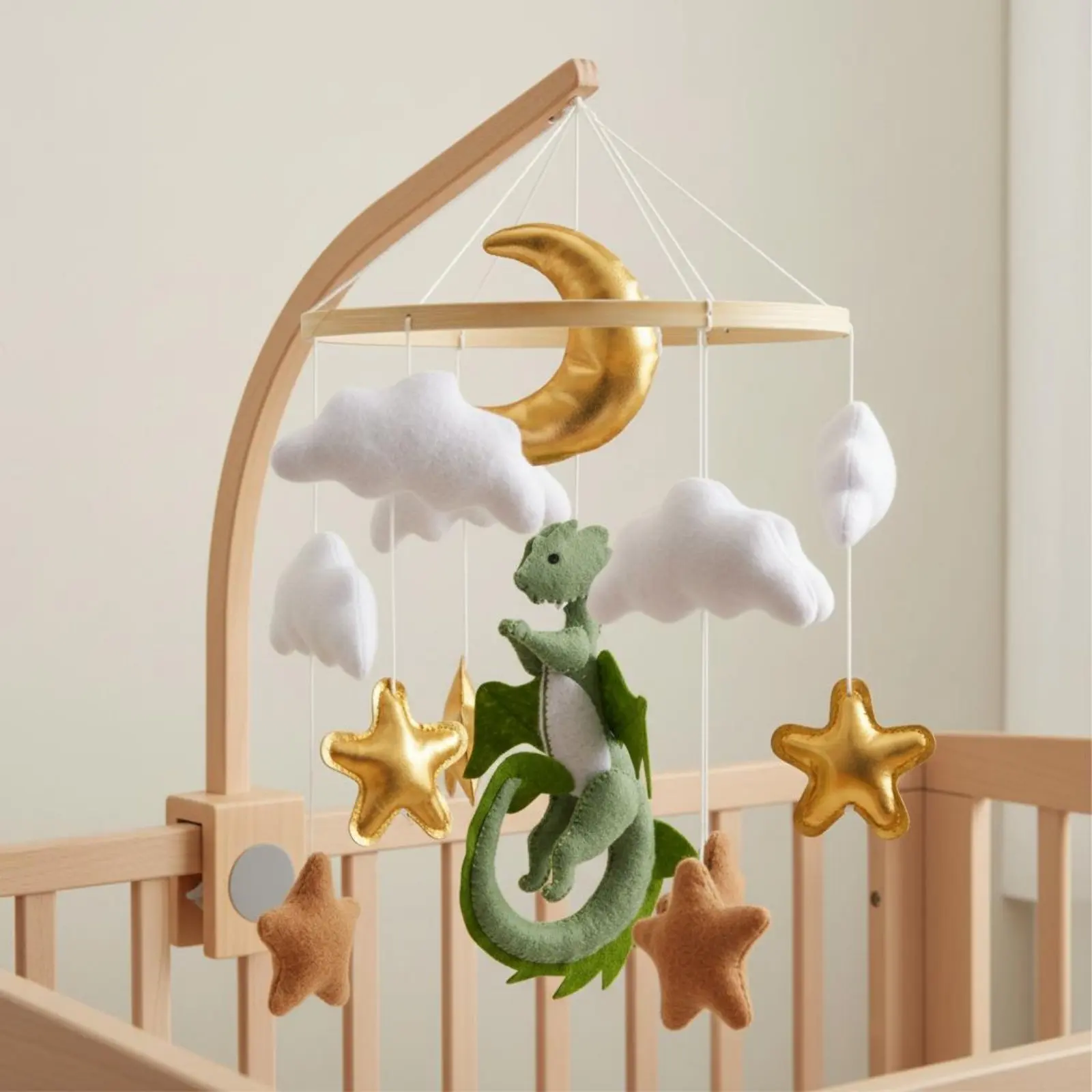 Felt Dinosaur Mobile Sleep Aid Dinosaur Crib Mobile Soothing Handmade Design for Infants, Bedtime