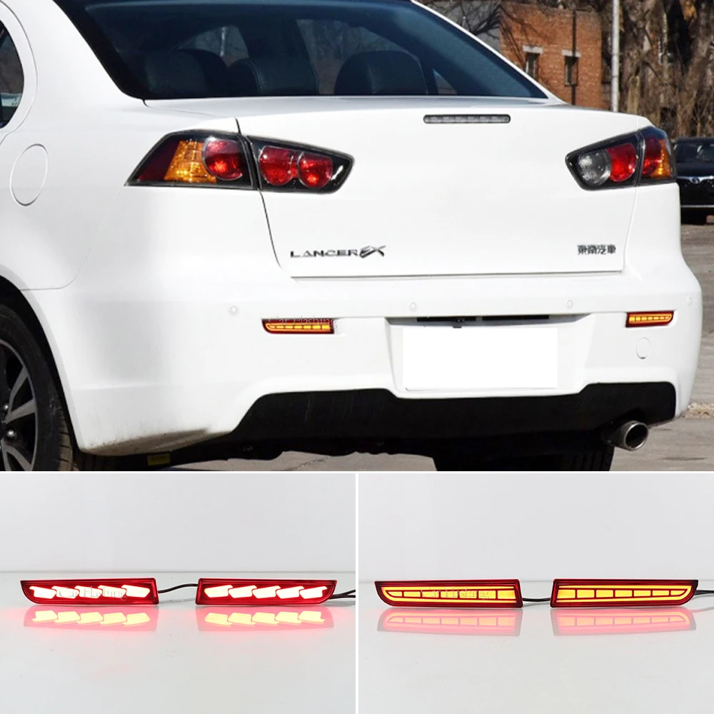 

LED Rear Bumper Reflector Tail Brake Light For Mitsubishi Lancer EVO 2008-2017 Evolution X CZ4A Outlander Sport RVR ASX