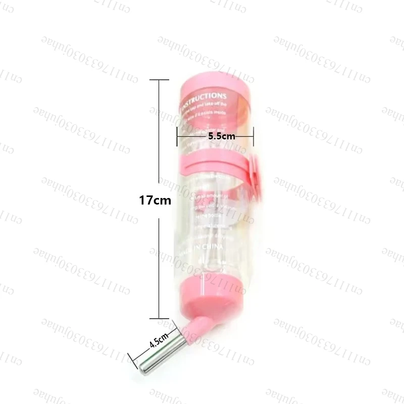 Plastic hanging water bottle, drip free small pet water dispenser, suitable for hamster and rabbit water dispensers