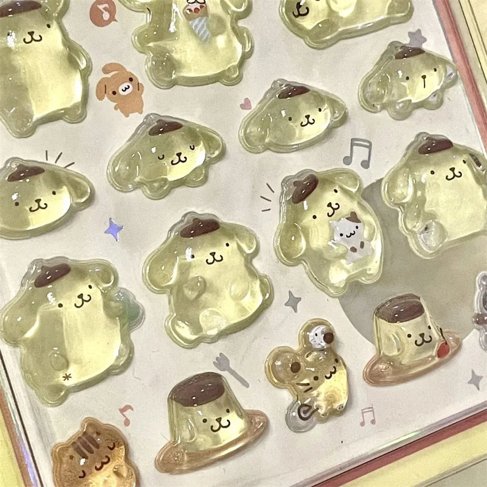 1pc Kawaii cartoon HelloKitty Melody Anime Stickers cute Kuromi 3D Stereoscopic DIY Handmade Phone Decoration Stickers Girl Gift image 5