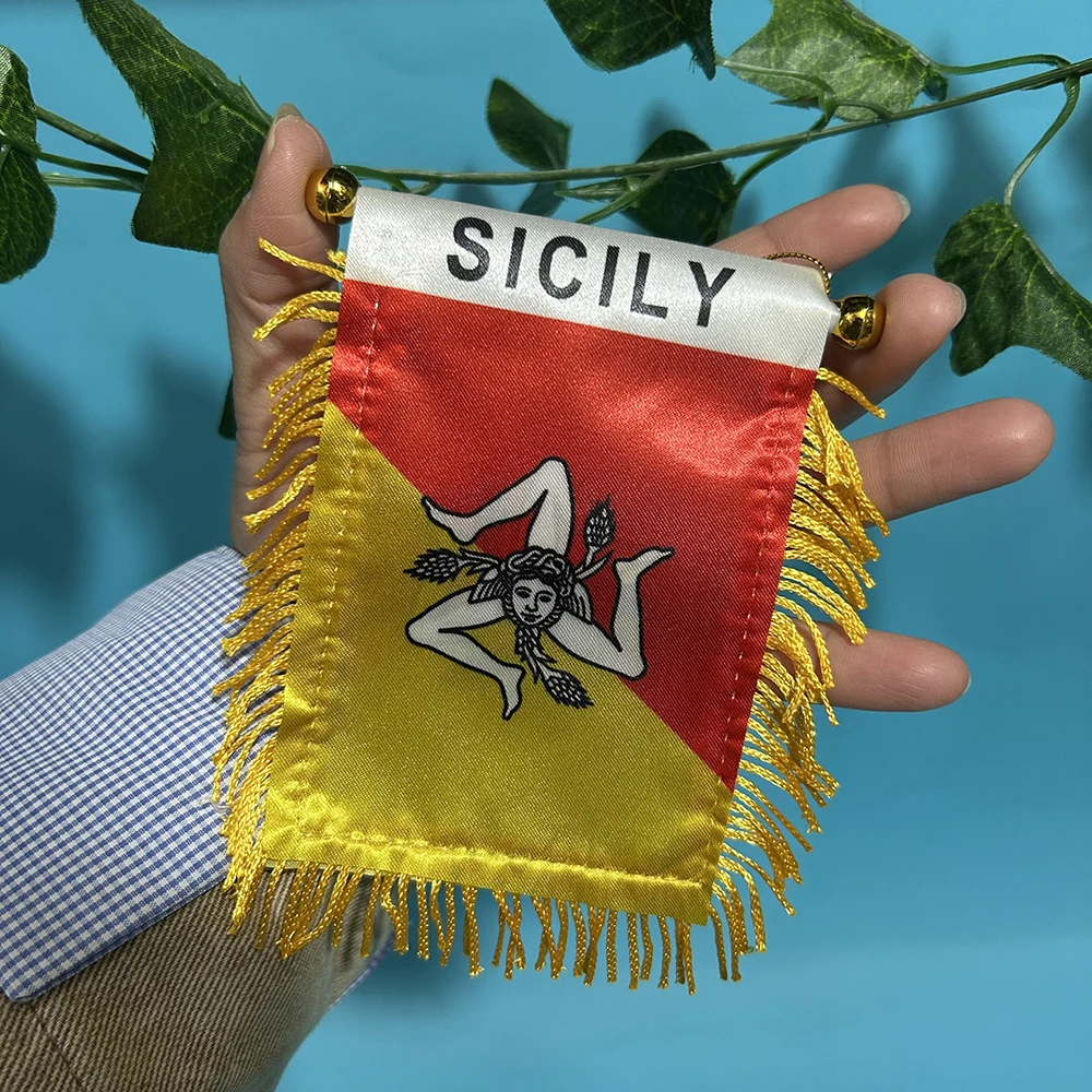 SKY FLAG Sicilia bandera para ventana de coche de poliéster