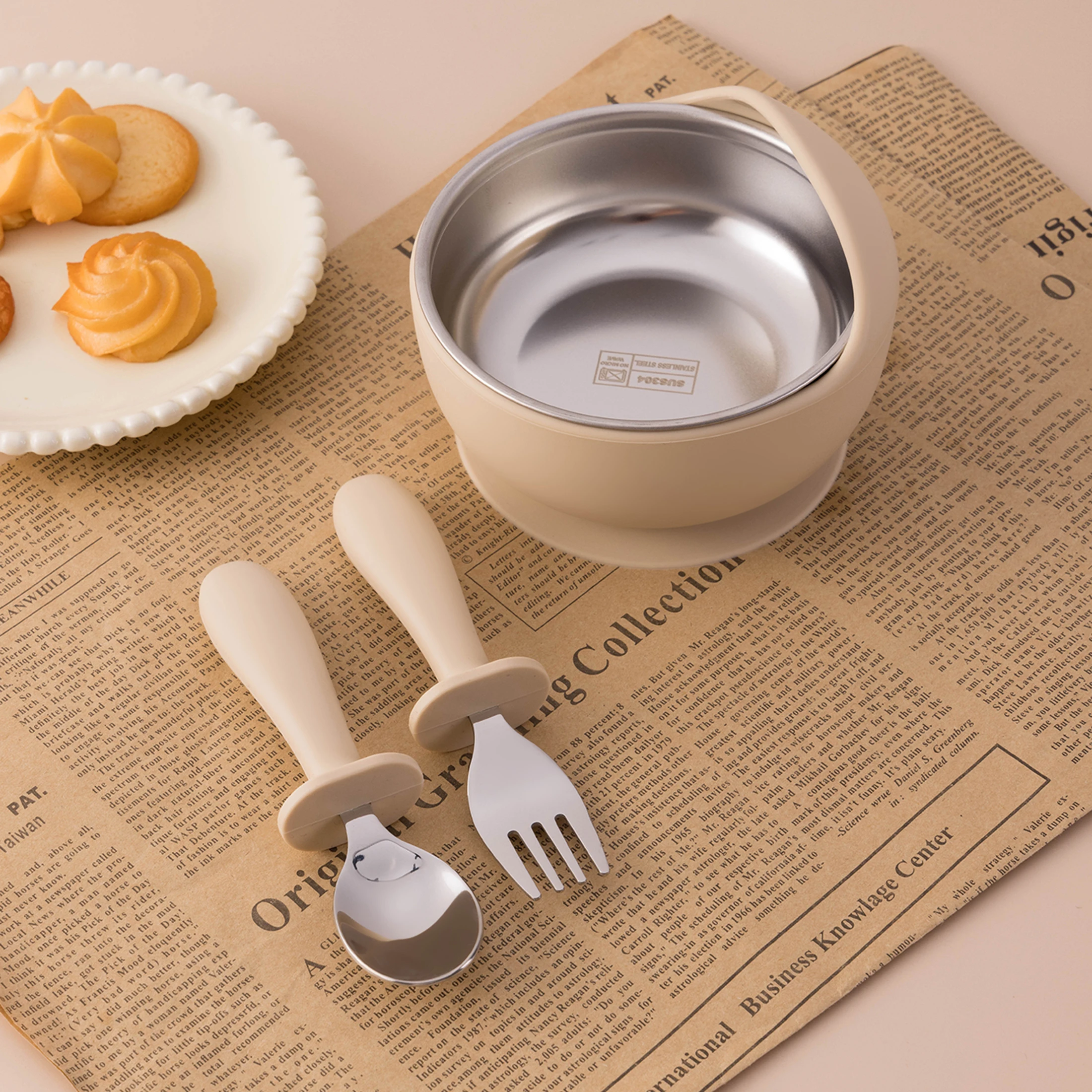 3PCS Stainless Steel Silicone Baby Feeding Set BPA Free Detachable Sucker Bowls With Fork Spoon Easy Clean Children Tableware