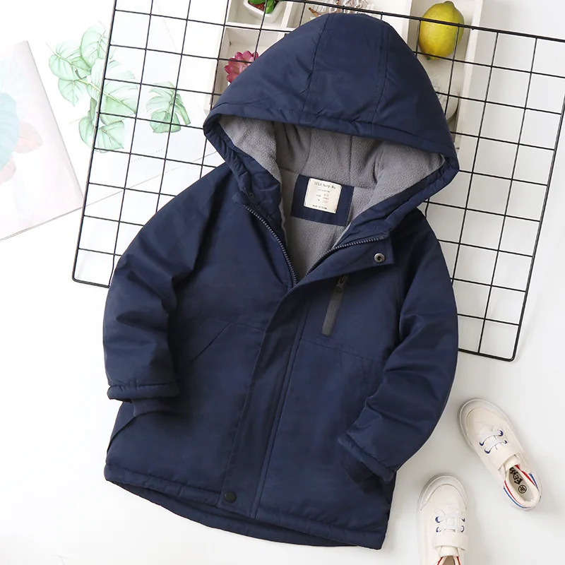 OLEKID Autumn Winter Children Jacket For Boys Hooded Plus Velvet Thicken Warm Teenage Boy Outerwear Coat 4-14 Year Kids Parka