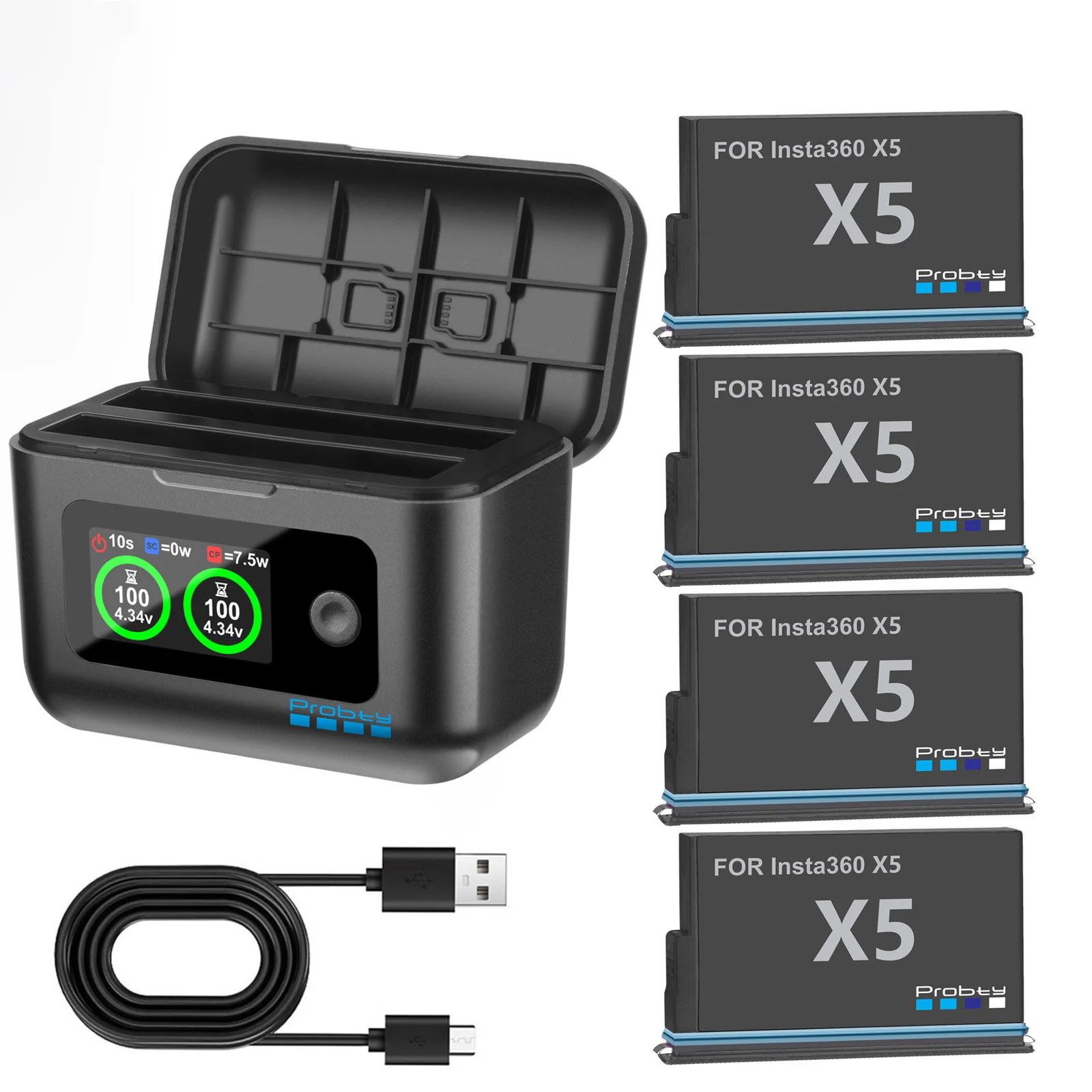2850mAh voor Insta360 X5 Vervangende Batterij/Snellader doos voor Insta 360X5 Actie Camera Accessoires