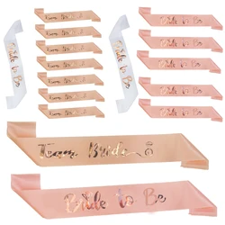 Champagne/Rose Gold Bride To Be Team Bride Satin Sash for Bachelorette Party Decoration Hen Party Wedding Bridal Shower Decor