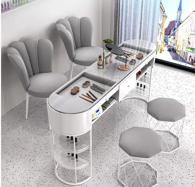 

Nail desk and chair set simple special budget nail shop table Japanese single and double nail table