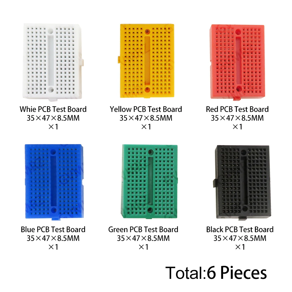 SYB-170 Universal Solderless Prototype Breadboard 170 Tie-points Mini Breadboard DIY Kit White Black Red Yellow Blue Green Each1