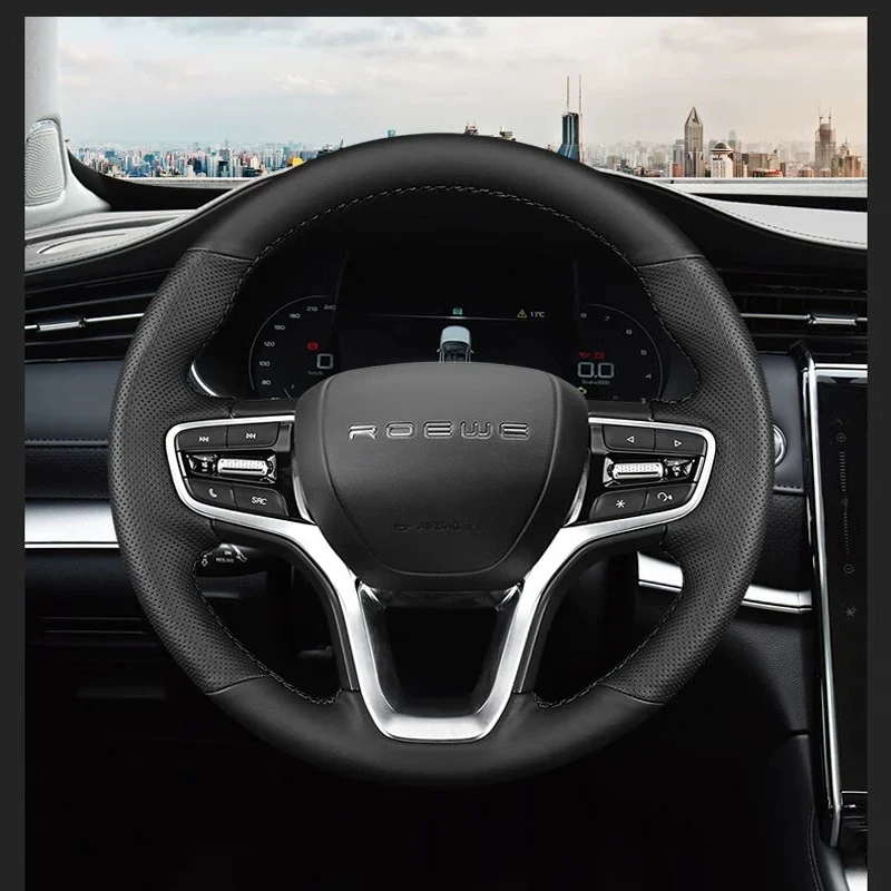 DIY Hand Sewing Car Steering Wheel Cover for ROEWE RX5 MAX Car Genuine Leather Interior Accessories