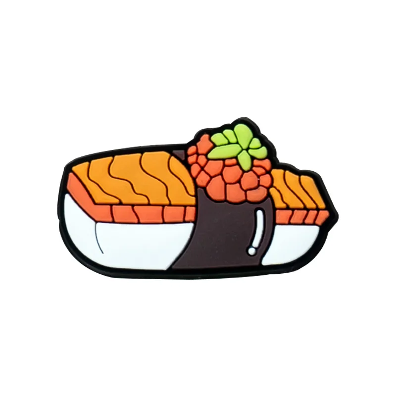 1/10 Stück Lebensmittel PVC Schuh Charms Käse Pizza Mais Sushi Schuh Dekorationen Kekse Banane Eis Dessert Frühlingsrolle Pin Clog Jean – Detail 9