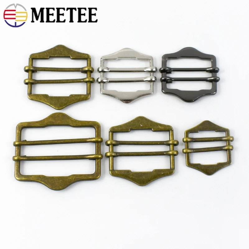 5/10/20Pcs 20/25/30/40mm Metal Tri Glide Slider Buckle Double Pin Sliders Bag Strap Webbing Adjustment Buckles DIY Accessories