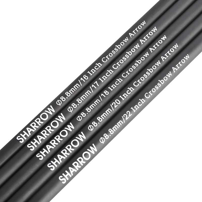 6/12pcs Mixed Carbon Arrow Shaft 16/17/18/20/22 inch Crossbow Arrow Shaft OD8.8mm for Bow Hunting Archery Target Shooting