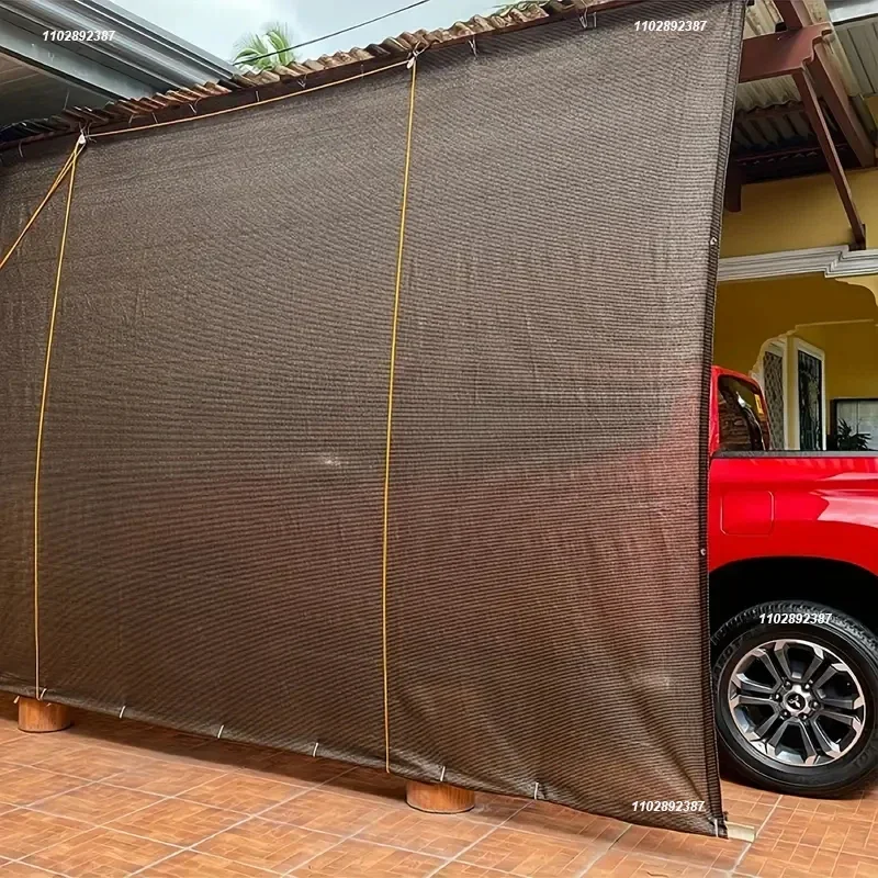 Parasol de tela para balcón, ventana de pantalla de privacidad 85-90%, protección contra el viento, ventana de pantalla de privacidad con ojal,