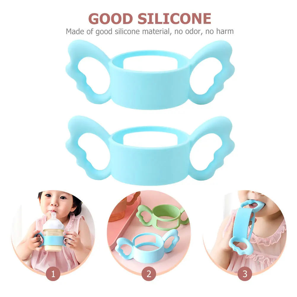 

2Pcs Silicone Baby Bottle Handles Hollow Design Easy Clean Feeding Bottle Handle for Infant Use Baby Feeder Handle