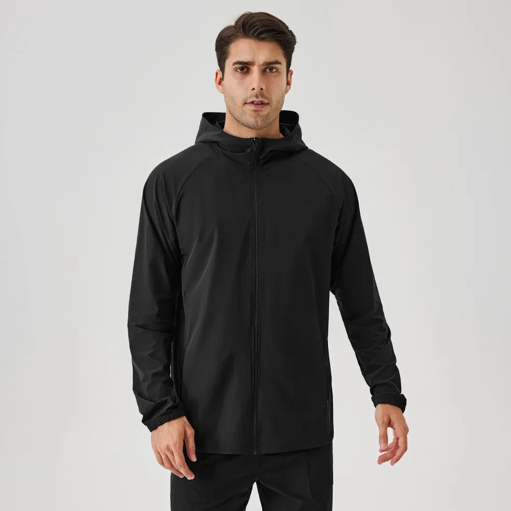Men's Sports Jacket Autumn and Winter Zipper Windproof Hoodie Outdoor Loose Casual Running Fitness Jacket