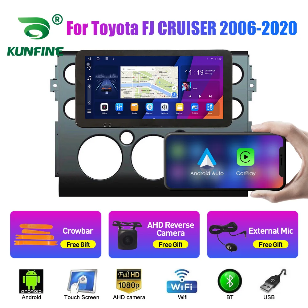 10.33 Polegada rádio do carro para toyota fj cruiser 06-20 2din android octa núcleo estéreo do carro dvd jogador de navegação gps tela qled carplay