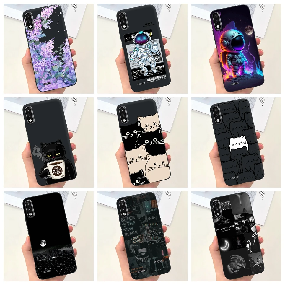 Para capa lg k22 LM-K200 k200e k200b moda gato espaço homem caso de telefone macio silicone tpu capa traseira para lgk22 k 22 2020 fundas