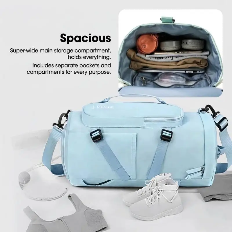 Water Resistant Large Capacity Travel Backpack Multi Carry Options For Gym Hiking Camping Short Trips
