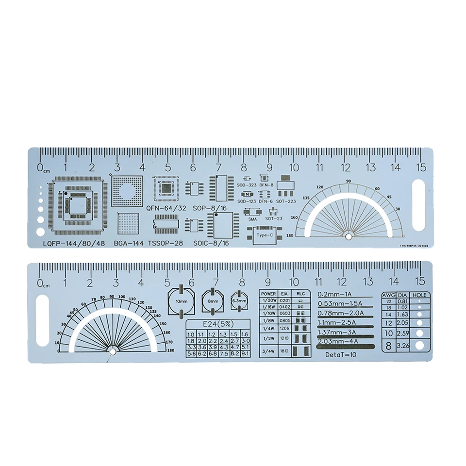 5 Type 9CM 15CM 20CM 25CM 30CM PCB Ruler Multi-functional Measuring Tool Resistor Capacitor Chip IC SMD Diode Transistor
