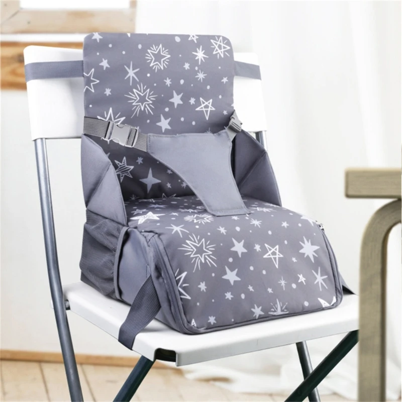 2 in 1 Portable Booster Highchair Cushion Storage Bag,Travel Baby Feeding Chair Shoulder Bag with Storage Pockets