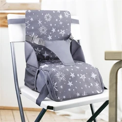 2 in 1 Portable Booster Highchair Cushion Storage Bag,Travel Baby Feeding Chair Shoulder Bag with Storage Pockets