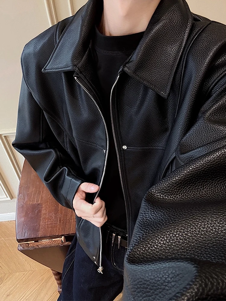 

Мужская кожаная куртка Bla Motorcycle P U с двойной молнией High Street Sle, повседневная верхняя одежда Faion для осеннего сезона