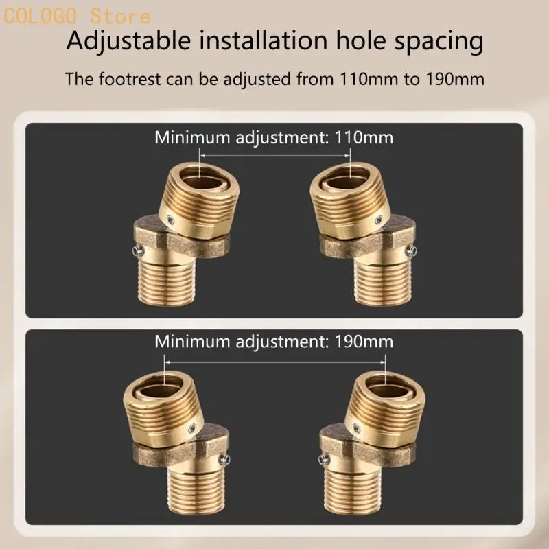 Wall Mounted Adjustment Shower Faucet Adapter Copper Angled Curved Foot D0LD