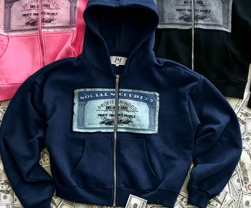Y2K Retro Hoodie Men's and Women's Custom Print Streetwear Long Sleeve Pullover with Hood