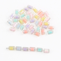 30pcs Acrylic Candy Color Geometry Beads Diy Necklace Bracelet Key Chain Loose Beads Jewelry Making Materials Diy Accessories