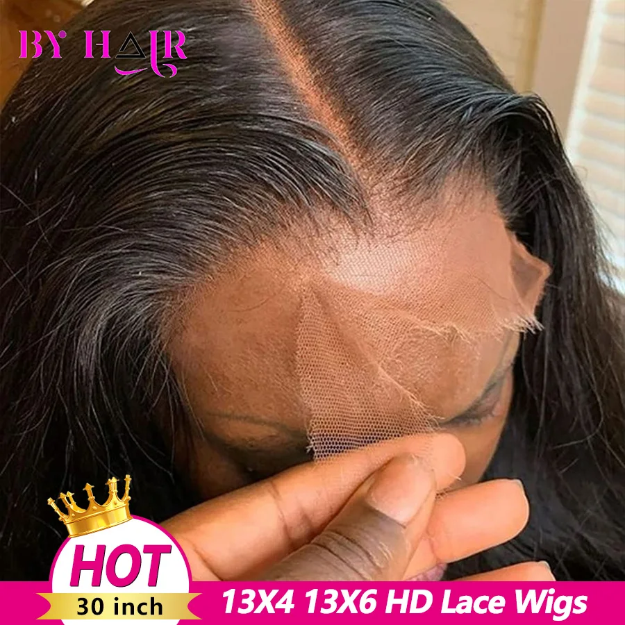 

13X4 HD Lace Frontal Wigs 100% Straight Human Hair Wigs for Women Pre Plucked Remy Brazilian Bone Straight Lace Frontal Wig 180%