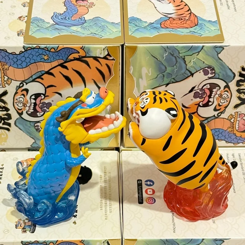 

Аниме Тигр Panghu Long Teng Hu Yue Blind Box Фигурка Kawaii Экшн-модель игрушки для подарка на день рождения Оригинальная серия Коллекционная