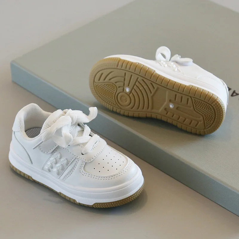 Petites Chaussures Blanches à Semelles Souples pour Enfant, Baskets Décontractées et Respirantes, Style Tendance, Nouvelle Collection Printemps-Automne