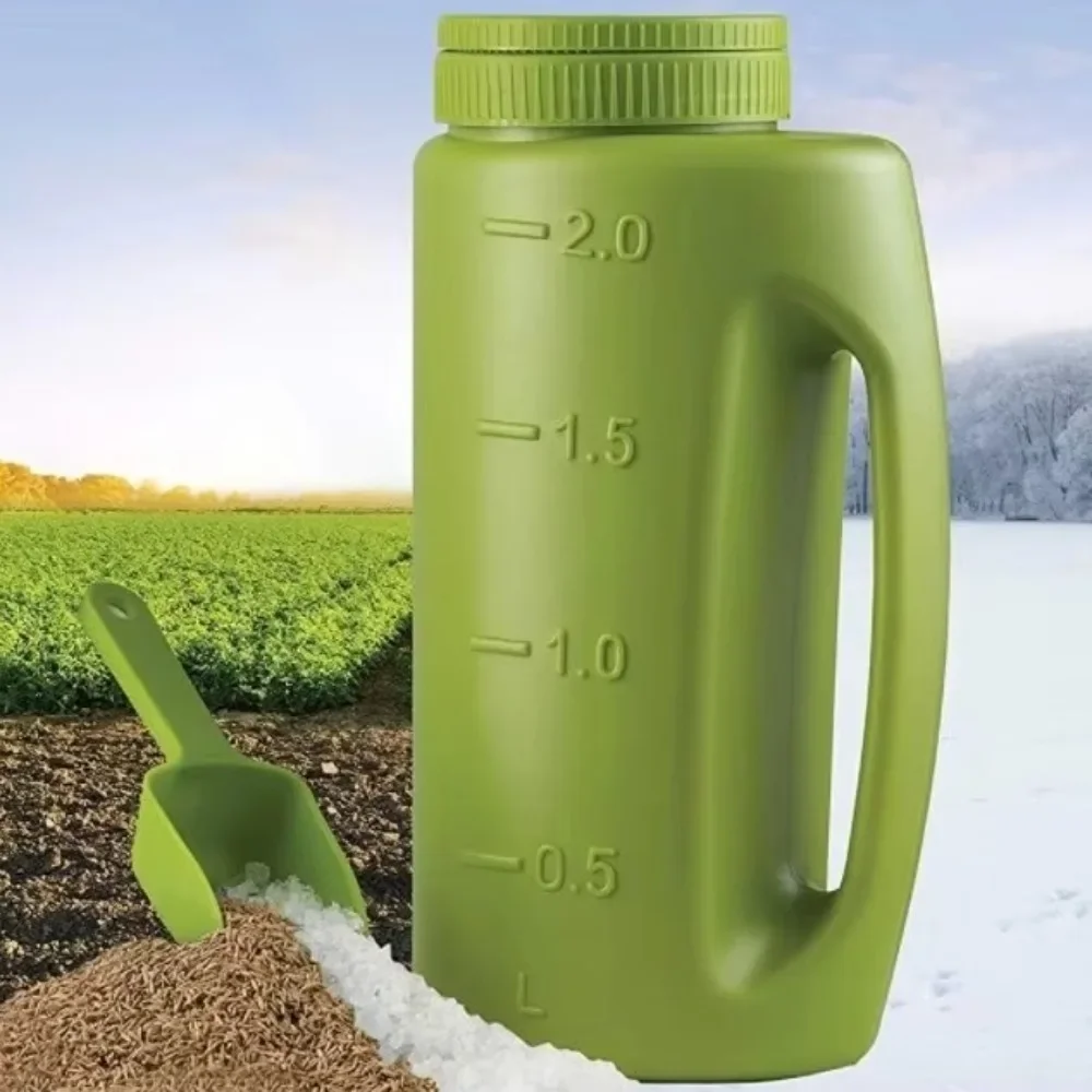 Hand Spreader Shaker for Grass Salt De-Icer Handheld Spreader Up to 70 Oz With 1 Scoop Seed Spreader Fertilizer Spreaders