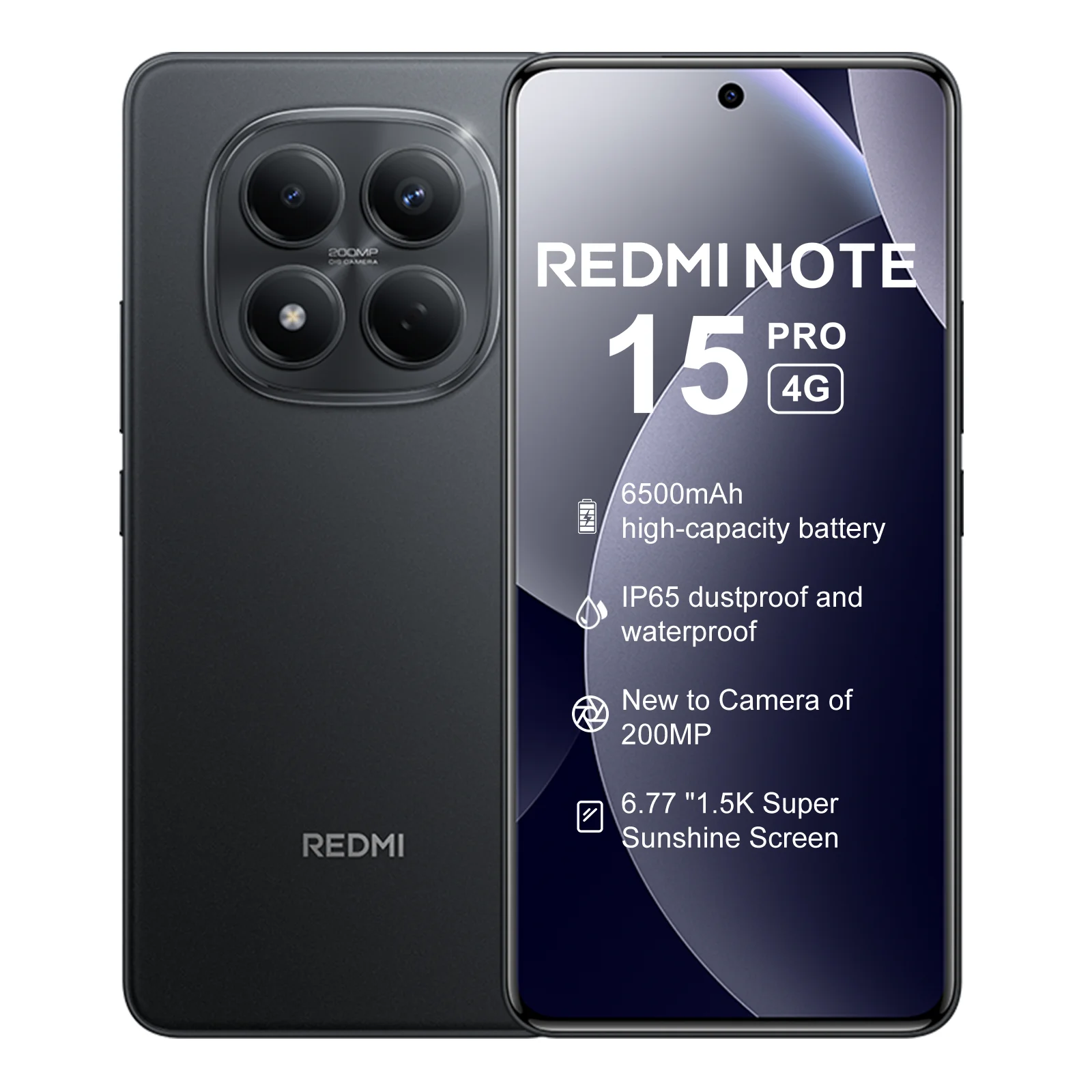 Globale versie Xiaomi REDMI Note 15 Pro MTK Helio G200-Ultra 6,77 inch AMOLED-scherm 200MP camera 6500mAh 45W snelladen 120Hz