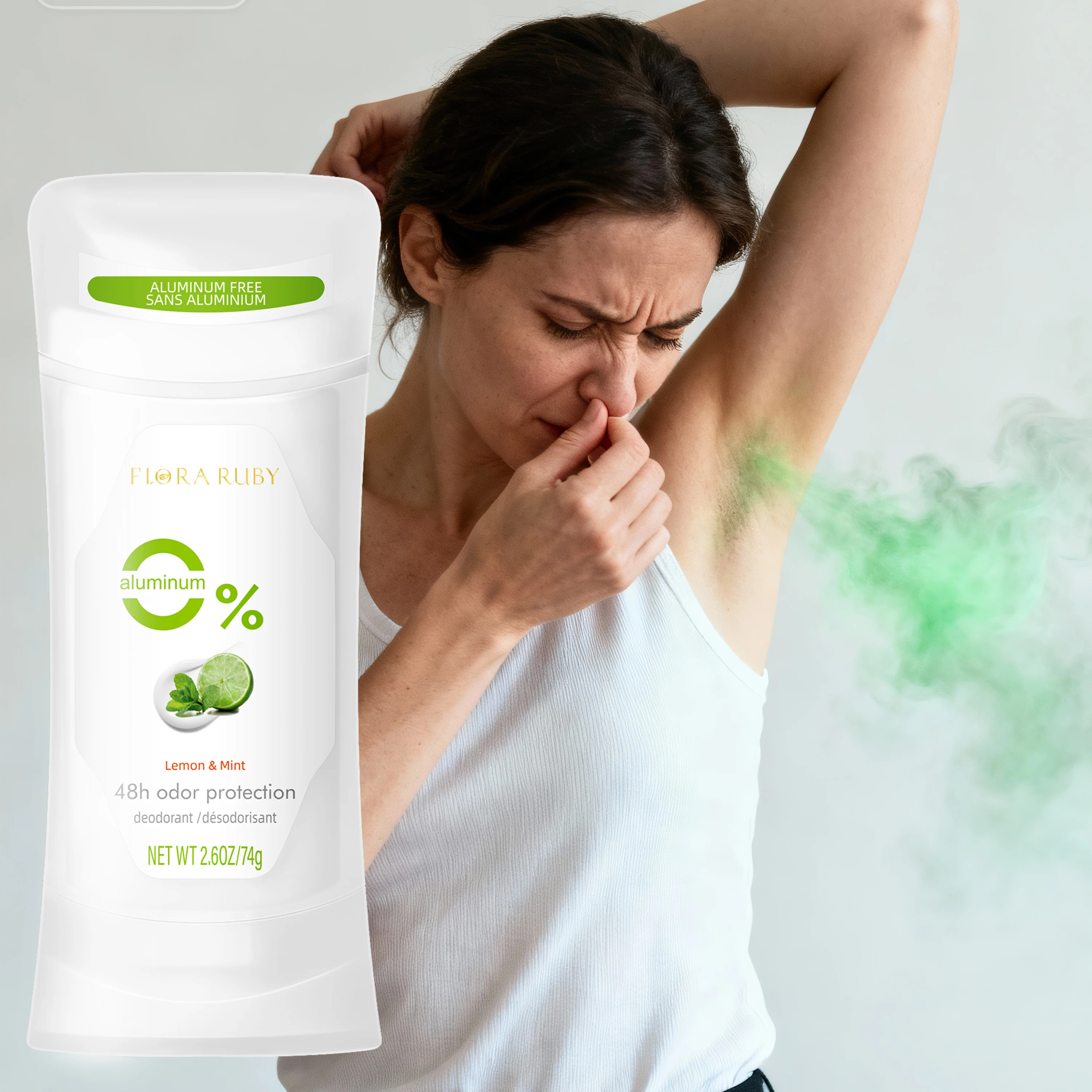 

Flora ruby Body Odor Remover,Deodorant stick,48H Long Lasting scent, Aluminum Free,Natural Flower Scent Deodorize