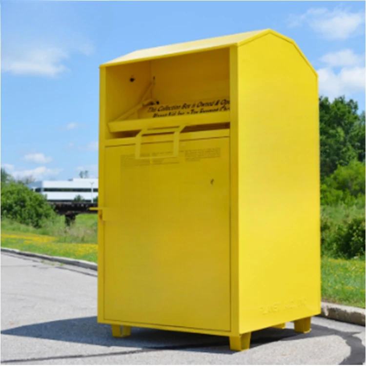 Outdoor Metal Clothing&Shoes Drop Box Steel Charity Donation Center Used Book Clothing Donating Drop-Off recycling Bins