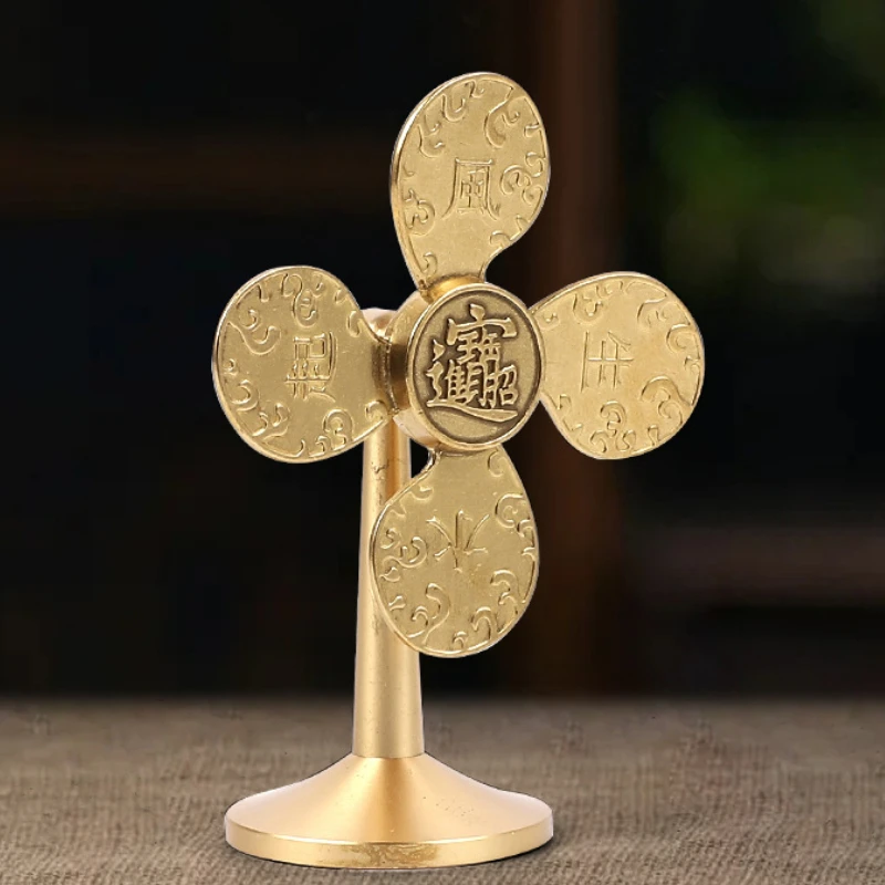Copper Windmill Office Desk Gadgets Fidget Roller Spinner Stress Relief Toy Metal Gyro Rotating Spinning Top Tip Antistresse