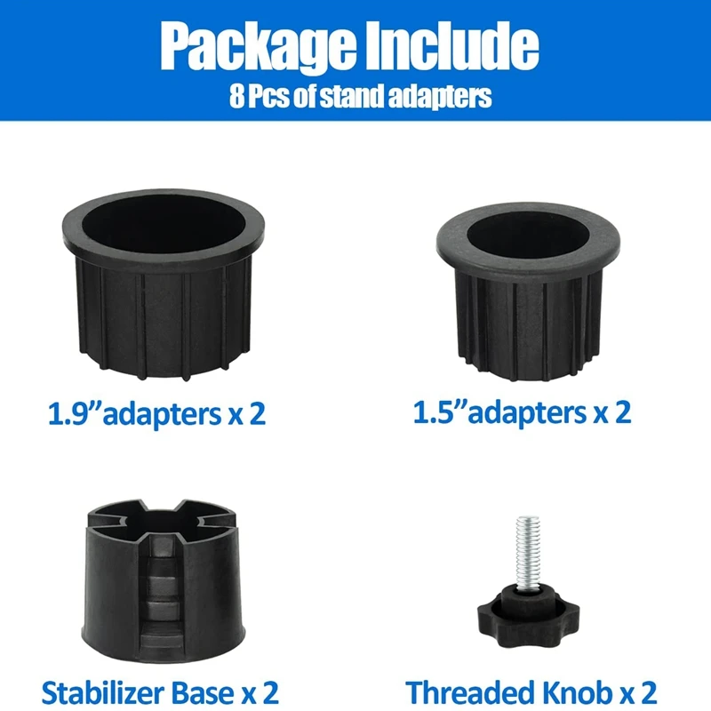 

Комплект из 8 штук: основание для зонта, стойка для зонта и колпак, запасные части для уличного зонта, стабилизатор основания