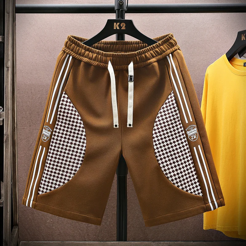 

Summer Men's Loose Casual orts Trendy Straight Leg Five-Quarter Pants Faionable Breathable Polyester Fiber Youth Wear