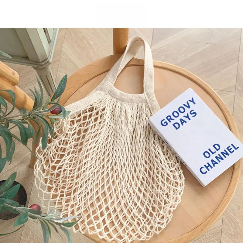 

Ins Inspired Beach Bag Woven Mesh Single Shoulder Hollow out Picnic Basket Handcrafted Summer Vacation Style Storage Bag