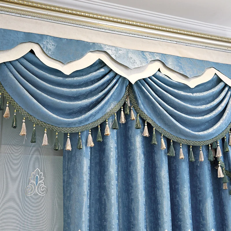 Modern Minimalist European High-end Light Luxury Warm Living Room Bedroom Semi Blackout Embroidered Curtains Can Be Customized