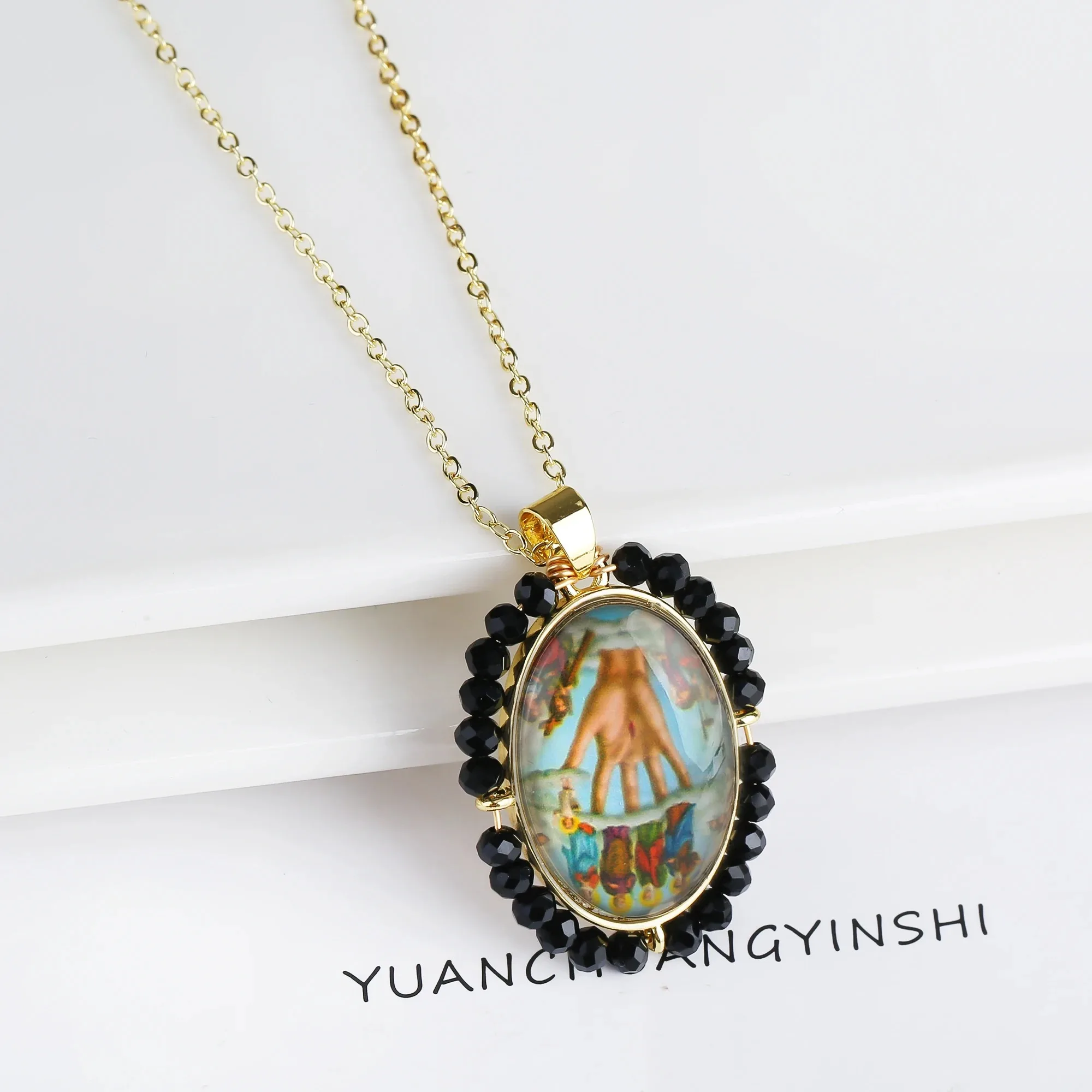 New handmade Religious Jesus Virgin Mary Photo Pendant necklace Multicolor Charm Necklace for Men and Women pendant Jewelry Gift