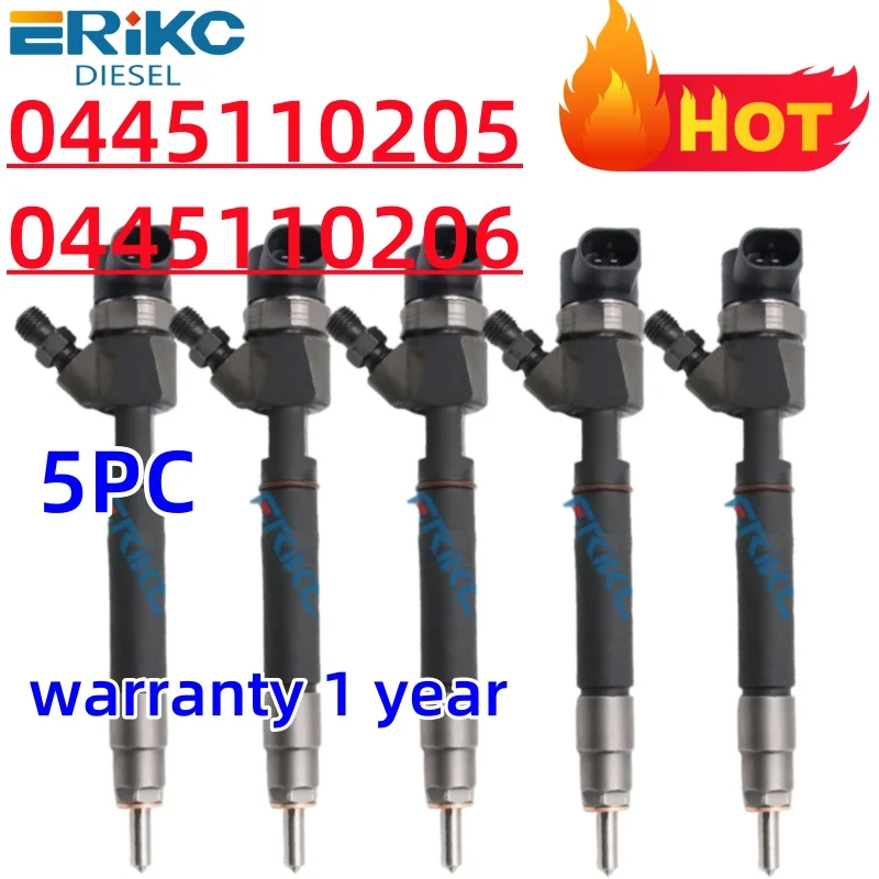 

0445110205 0445110206 Diesel Fuel Injector 0986435067 Engine Sprayer Nozzle For Mercedes C E A6130700687 A6130700987 5PCS