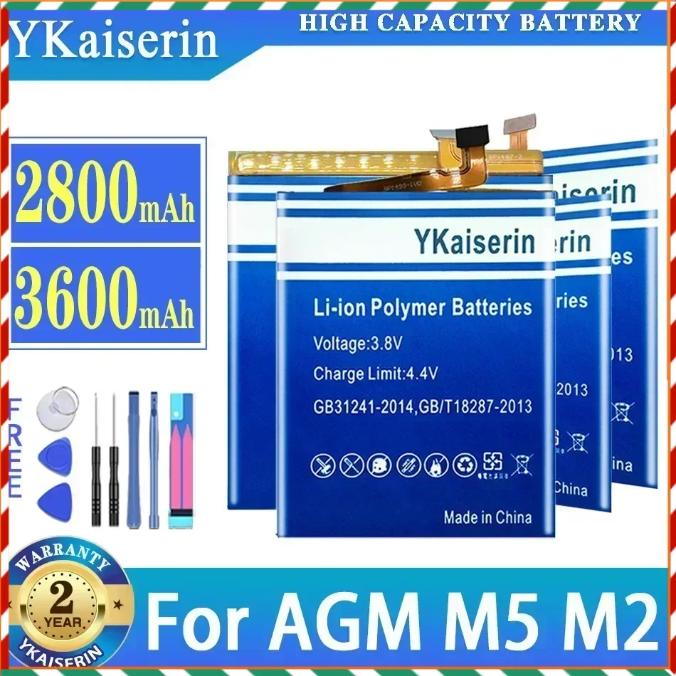 YKaiserin Handy-Akkus M2 M5 für AGM M2 M5 Tragbarer Akku + Track KEINE Garantie