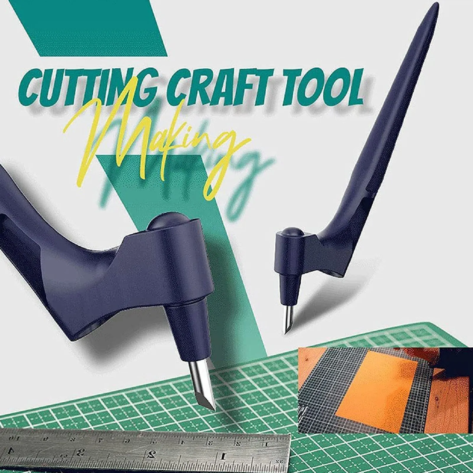 2Pcs Craft Cutting Tool 360 Degree Rotating Carving Knife Cutter Set Kit Stainless Steel Material Handwork Craft Cutting Pen
