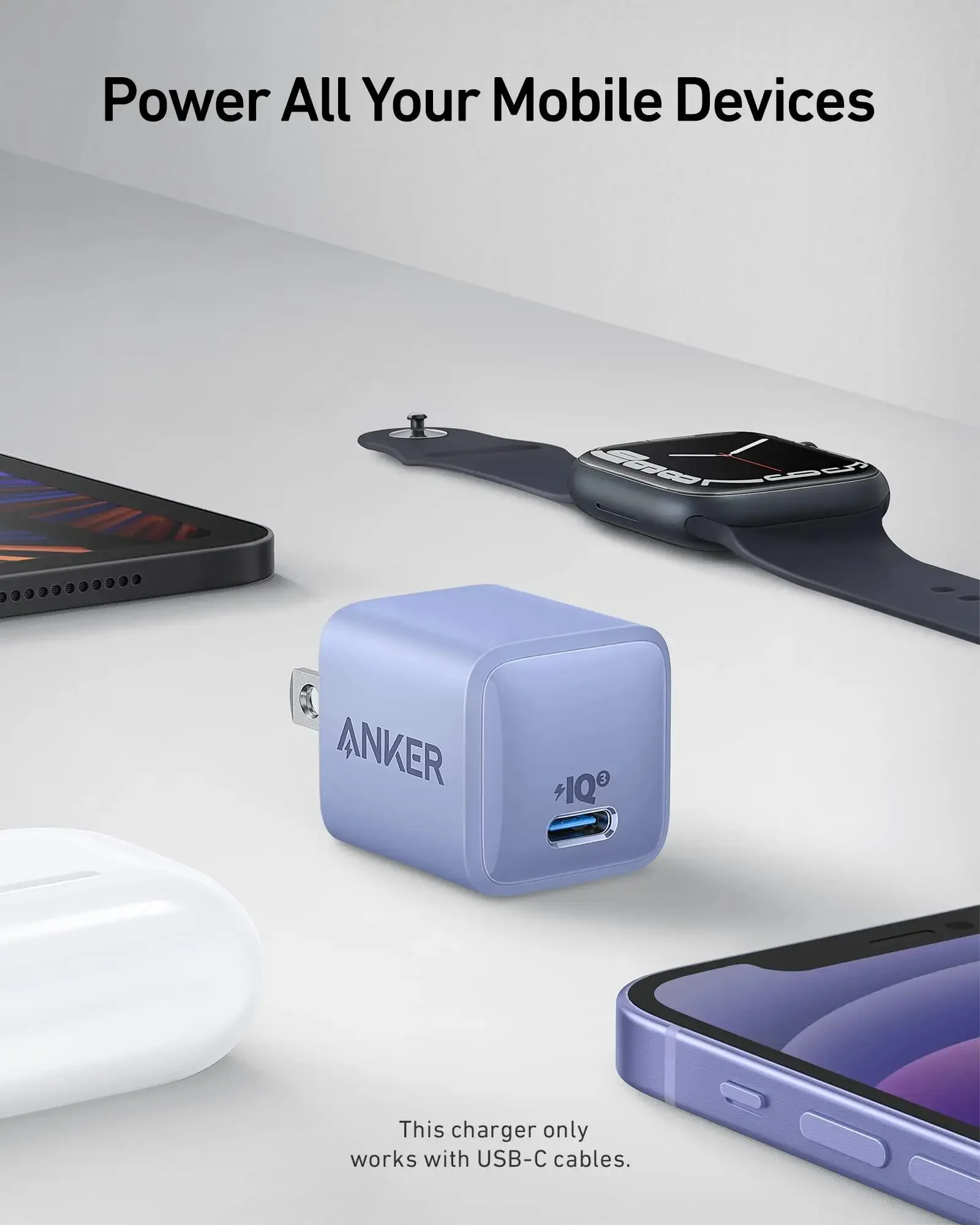 ANKER Nano Type C 20W USB Mobile Phone Charger Plug Fast Charging For Apple iPhone 14 13 12 Xiaomi Huawei