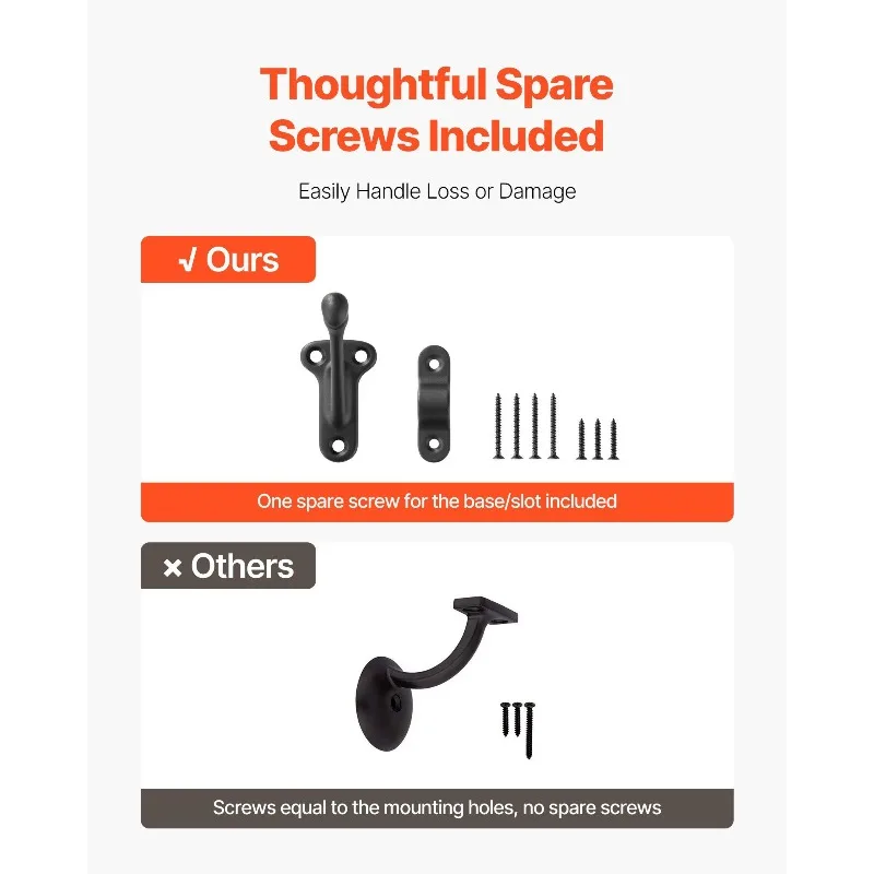 6 عبوات من دعامات أجهزة الدرابزين شديدة التحمل للدرج باللون الأسود غير اللامع