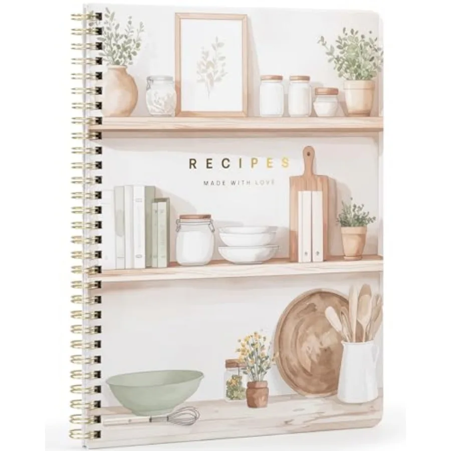 Libro de recetas estético para más de 100 comidas preciadas - Cuaderno espacioso de 8.25 x 10 pulgadas para escribir tus propias recetas - Hermoso libro de cocina en blanco